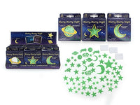 GLOW IN THE DARK GALAXY MOON STARS (24 PCS)