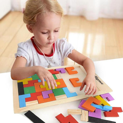 Wooden  Tetris Game Puzzle