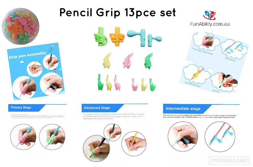 Pencil Grip- Posture Silicone 13Pce set